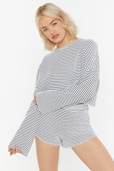 Womens Around That Line Stripe Lounge Shorts
