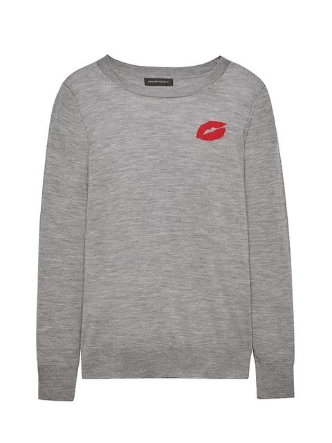 Machine-washable Merino Intarsia Crew