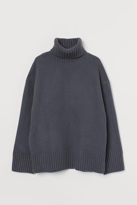 Polo-neck Jumper - Blue