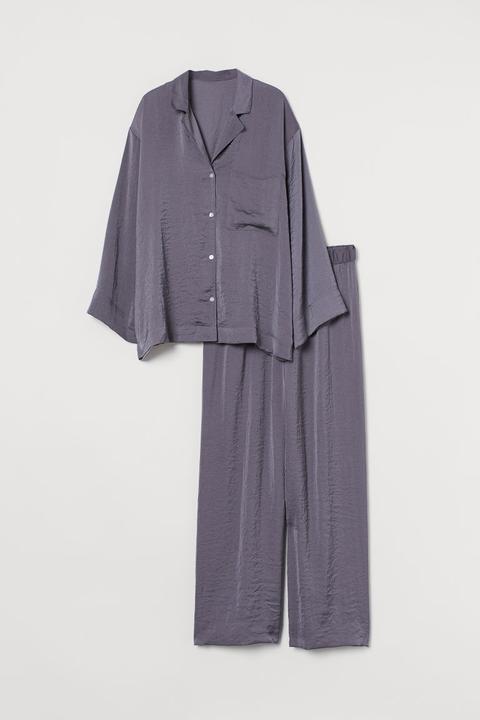 Satin Pyjamas - Grey