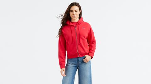 red levis hoodie