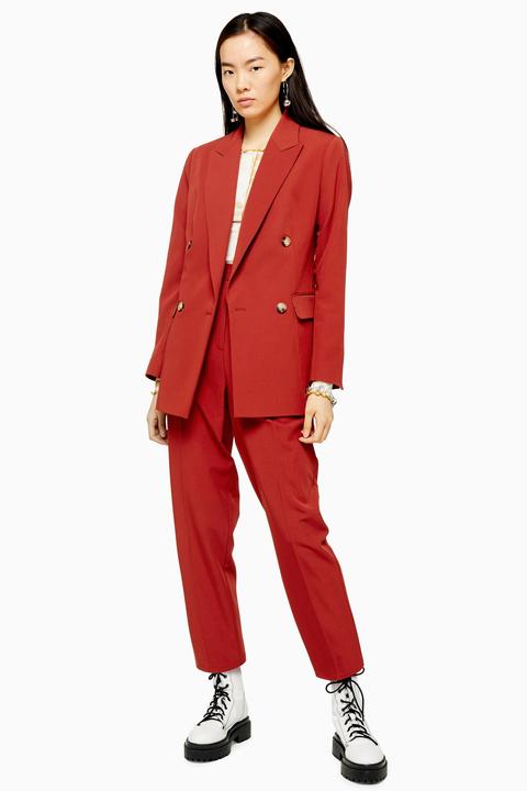 Womens Brick Peg Suit Trousers - Brick, Brick