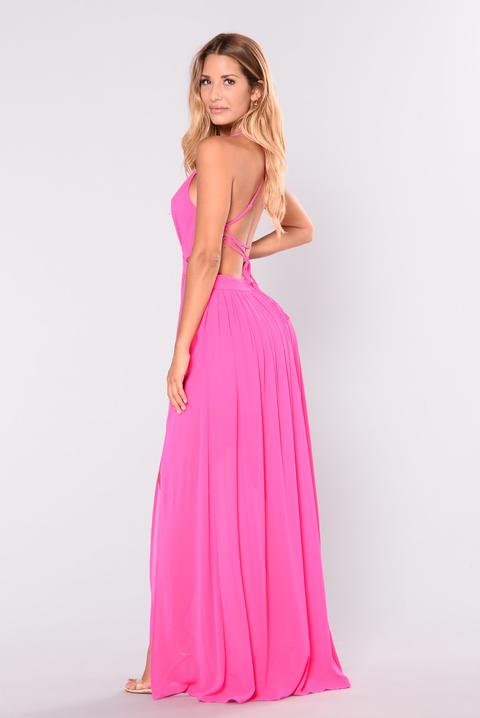 hot pink maxi dress