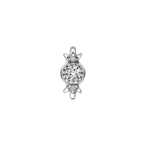 Piercing Tres Diamantes 0,049 Ct Oro Blanco 9 Kt