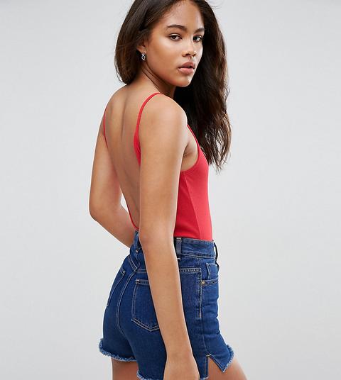 Asos Tall - Body Con Spalline Scollato Sul Retro - Rosso