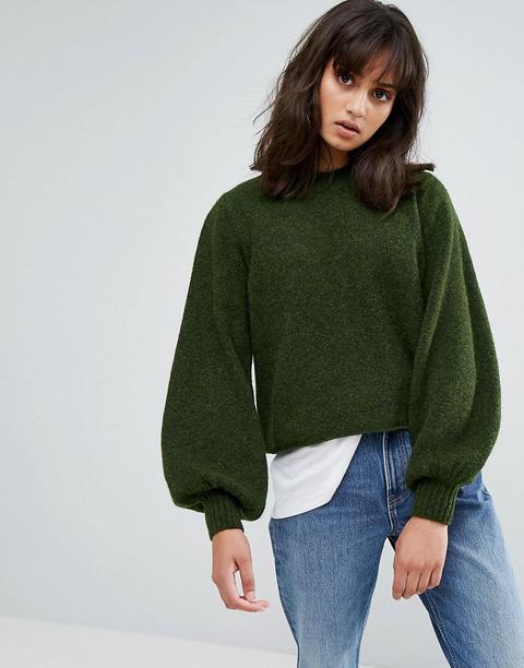 Weekday - Maglione Con Maniche A Palloncino - Verde