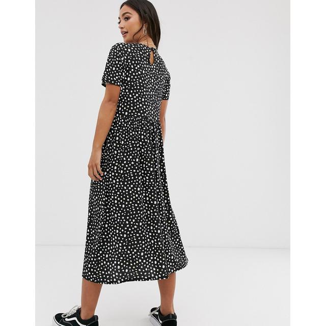 wednesday's girl midi dress in smudge spot print