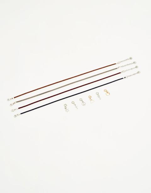 Pack 4 Chokers Con Colgantes