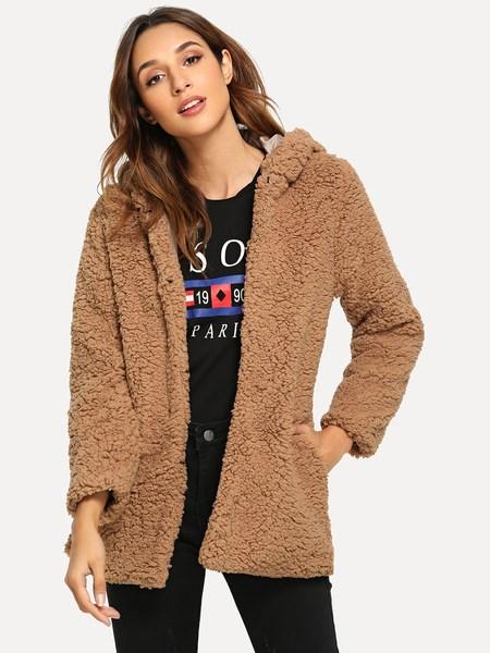 Reiner Hoodie Teddy Outerwear Mit Offener Vorderseite