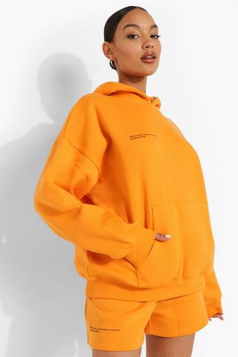 Womens Official Studio Text Short Tracksuit - Orange - Xl, Orange