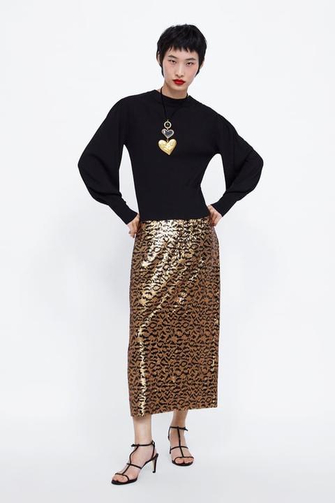 saia lantejoulas zara