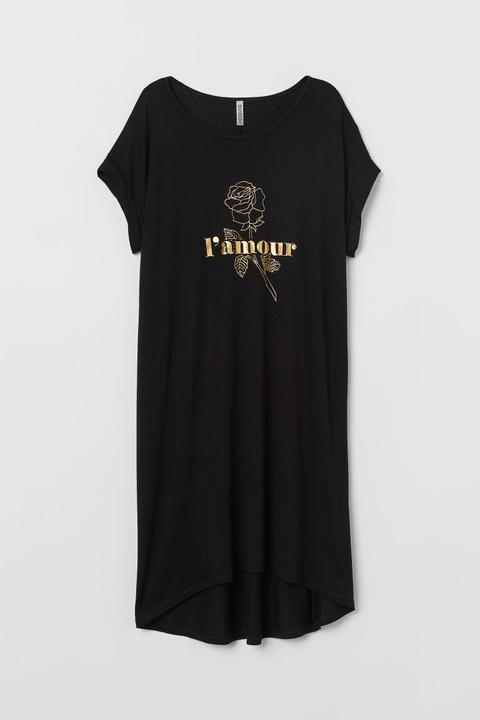 Vestido Camiseta - Negro