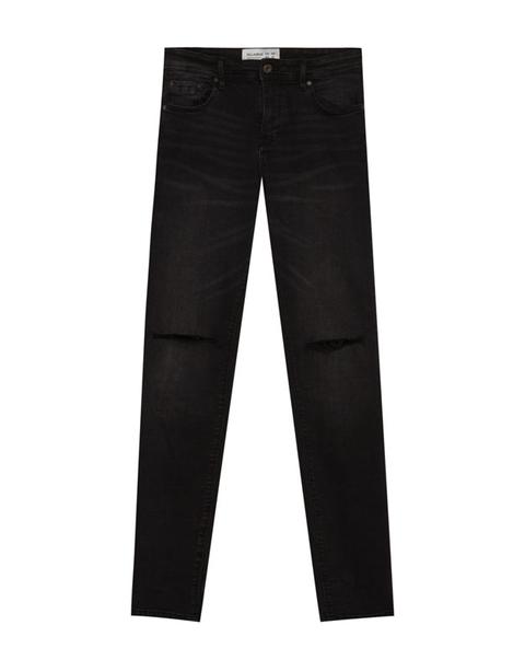 Jeans Superskinny Fit Corte En Rodilla