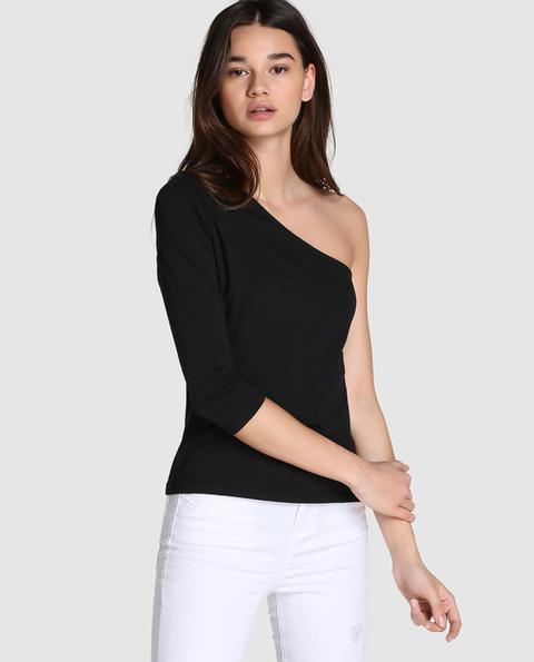 Easy Wear - Camiseta De Mujer Con Escote Asimétrico Y Manga Francesa