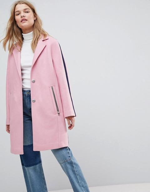 Asos - Sports - Cappotto Con Bordi A Contrasto - Rosa
