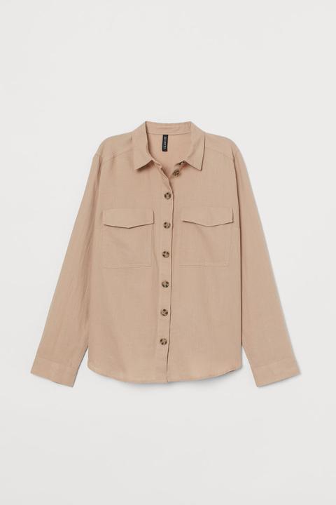 H & M - Camicia In Cotone - Beige