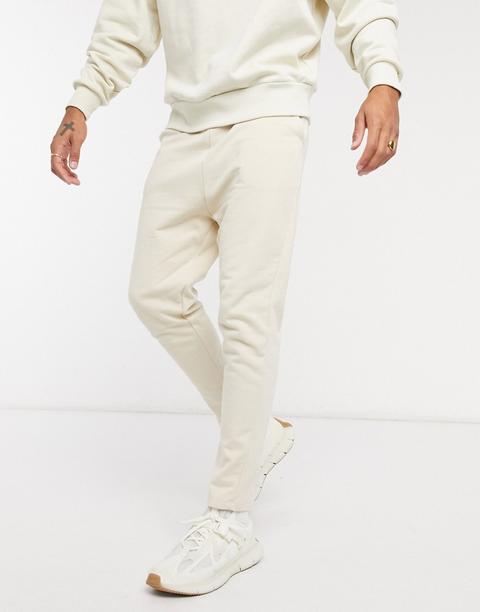 Joggers De Tiro Caído En Beis De Asos Design-neutro