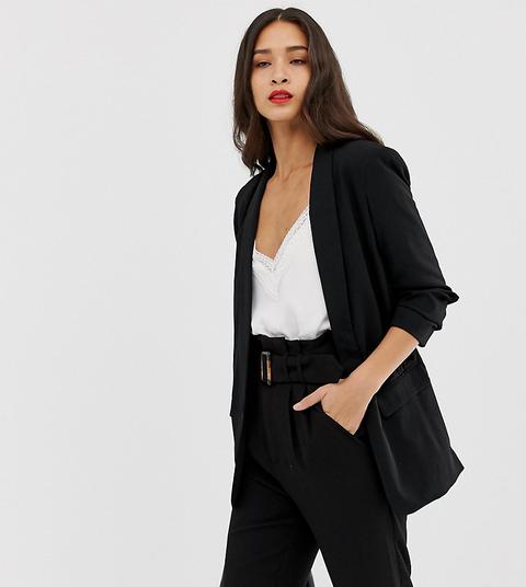 Stradivarius Ruched Sleeved Blazer In Black-multi