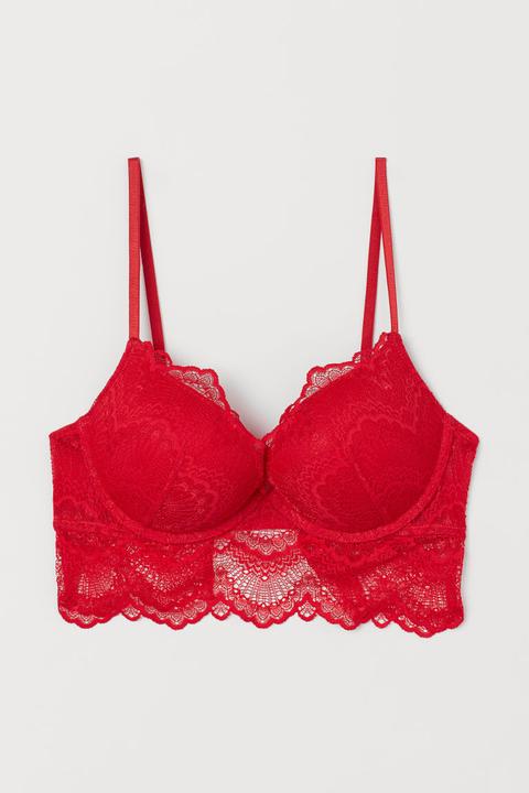 Bralette Con Super Push-up - Rojo