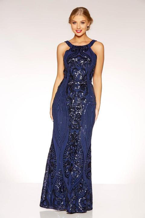 quiz blue fishtail dress