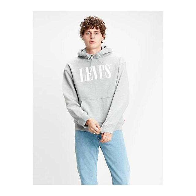 relaxed graphic serif hoodie