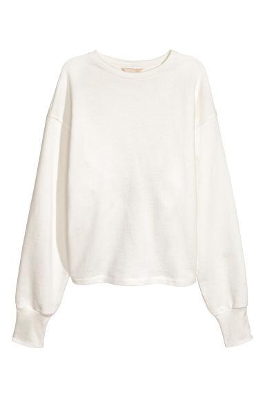 H & M - Sweatshirt With An Opening - White