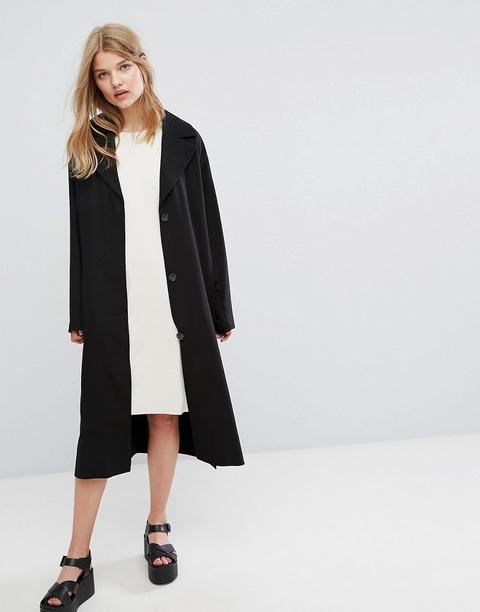 Weekday - Trench Oversize Con Cintura - Nero