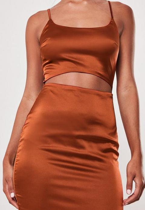 orange silk mini dress