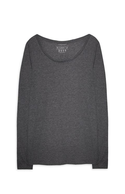 Grey Long Sleeve Top