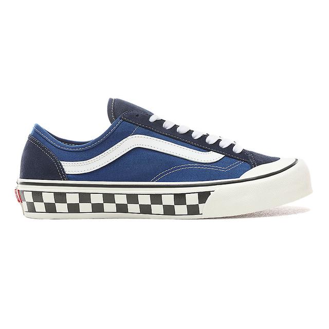 true blue checkerboard vans
