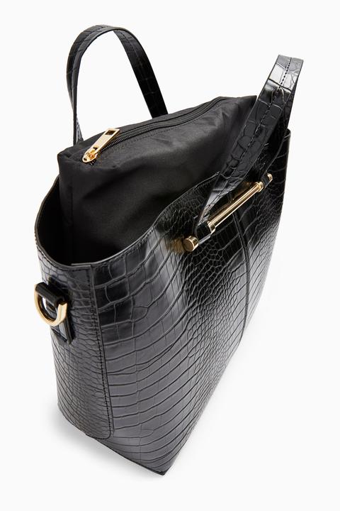 black crocodile tote bag