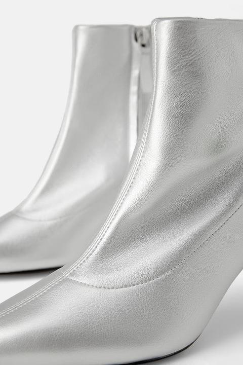 Silver ankle boots on sale zara