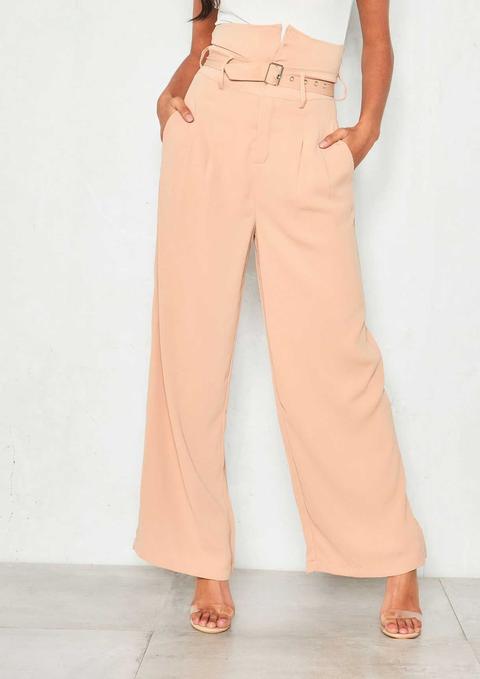 Penny Nude High Waist Belted Trousers