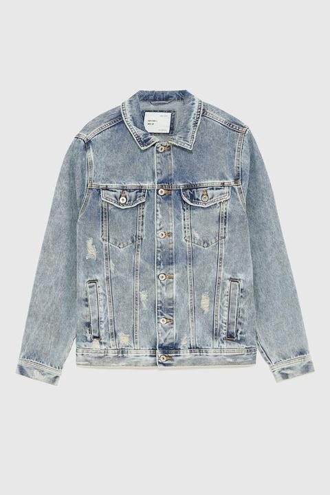 Ripped Washed Denim Jacket