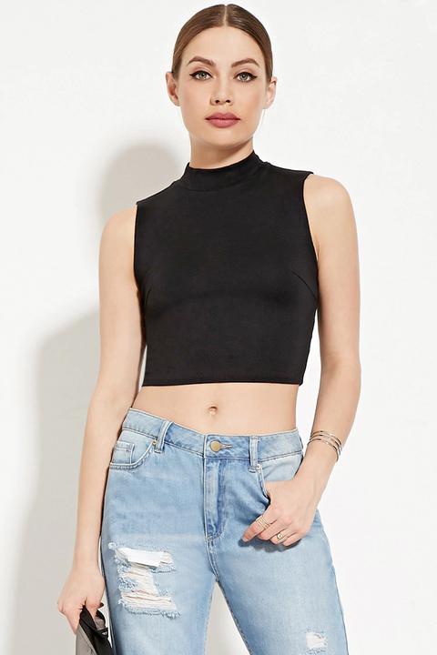 High-neck Crop Top