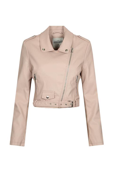 Giacca Biker In Similpelle Rosa