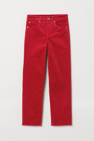 H & M - Pantaloni In Velluto A Coste - Rosso