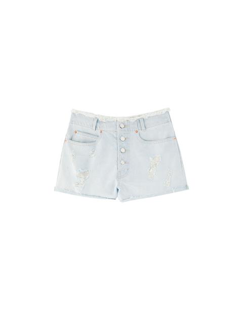 Shorts Denim Mom Fit Botones Vistos