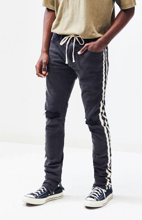black jeans side stripe