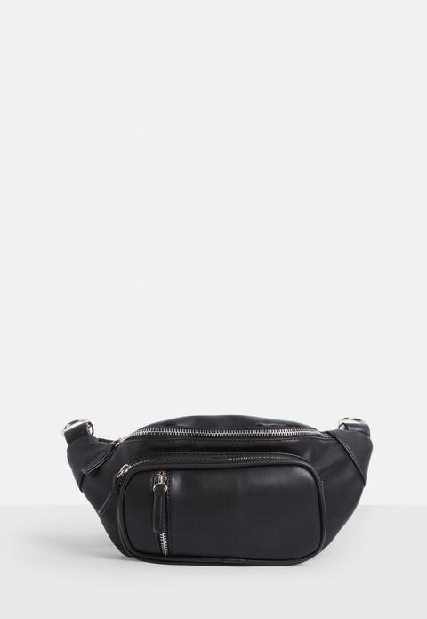 Madison Beer X Missguided Black Chunky Chain Faux Leather Fanny Pack, Black