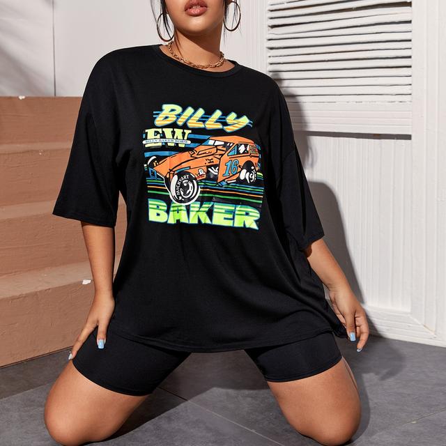 T-shirt Oversize À Motif Lettre from SheIn on 21 Buttons