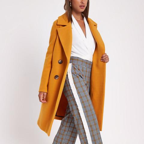 yellow double breasted coat