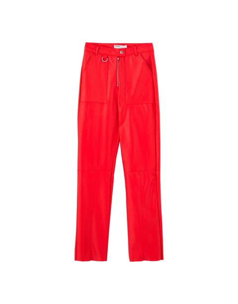 Pantalón Efecto Piel Rojo