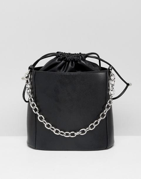 Stradivarius - Borsa A Secchiello Con Catena - Nero