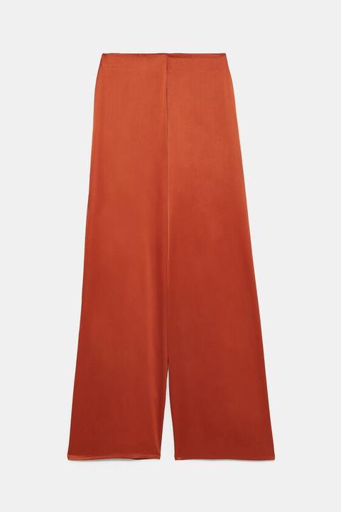 orange trousers zara