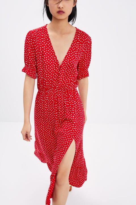 Zara polka dot red 2024 dress