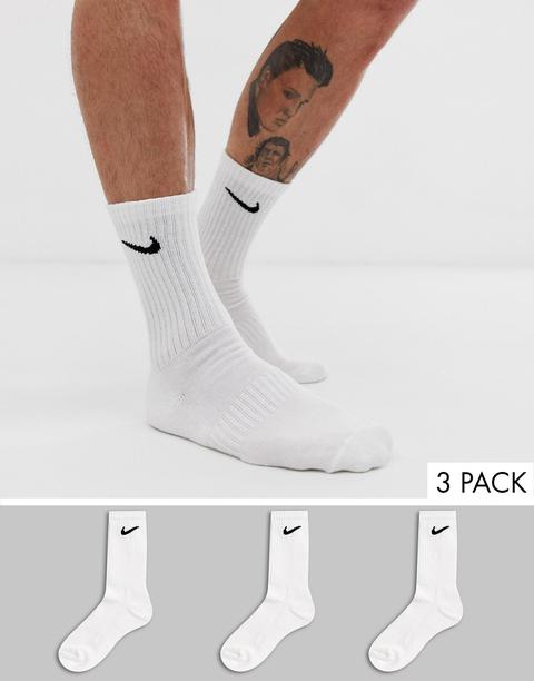 Pack De 3 Pares De Calcetines Acolchados En Blanco De Nike Training