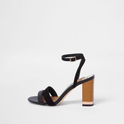 Black Block Heel Sandals