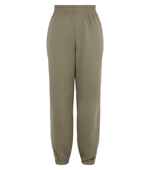 Girls Khaki Jersey Cuffed Joggers New Look