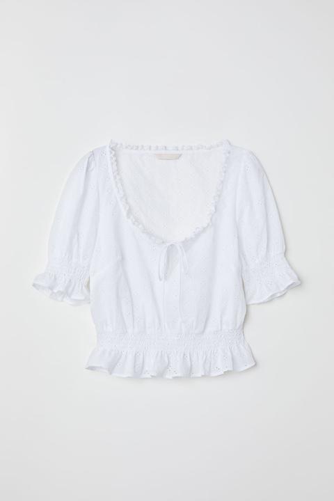 Blusa Con Fruncido - Blanco